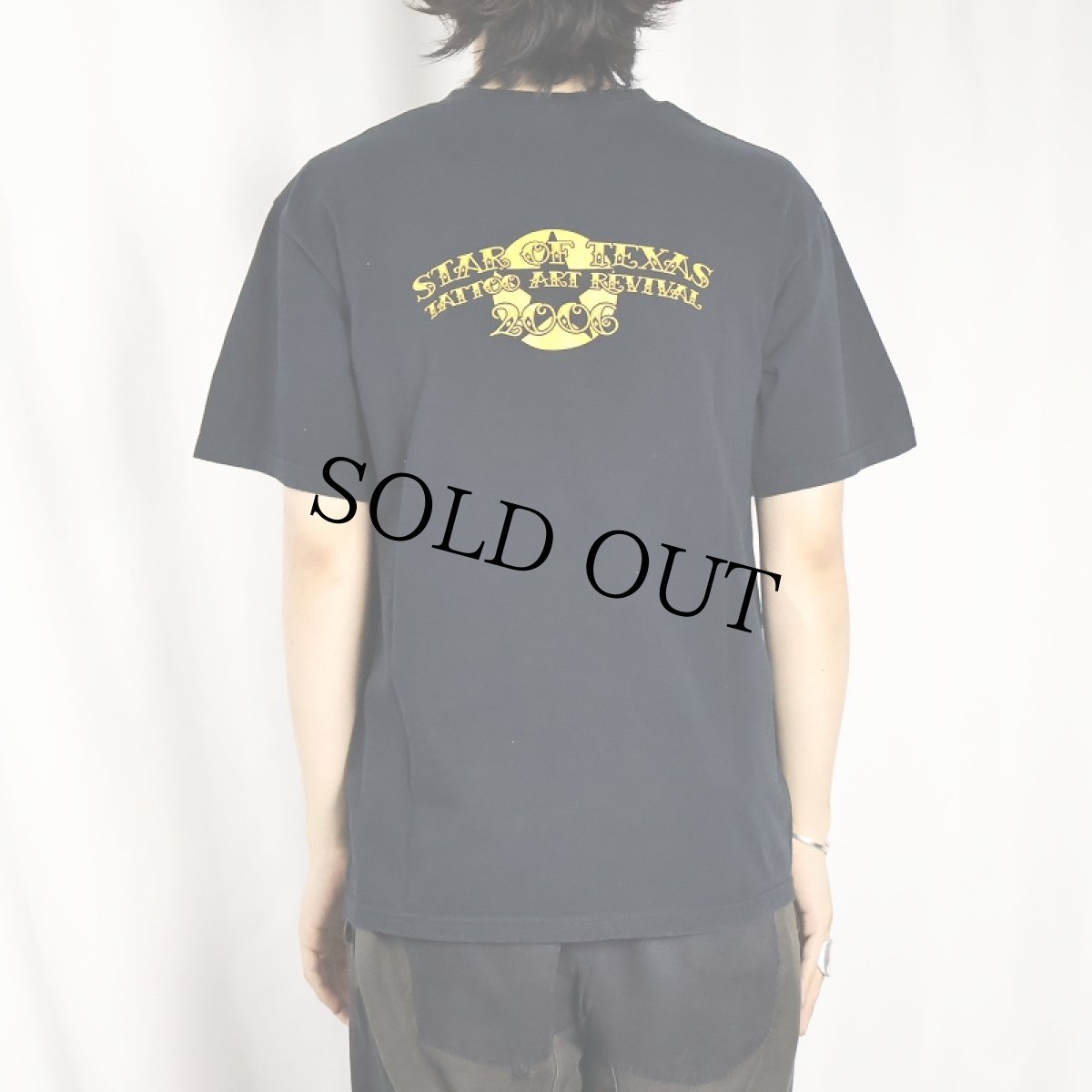 画像4: 2000's "STAR OF TEXAS TATTOO ART REVIVAL" イラストプリントTシャツ BLACK M (4)