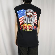 画像4: 2000's "BONNIE & CLYDE'S SMITHFIELD,R.I." イラストプリント カットオフTシャツ BLACK L (4)
