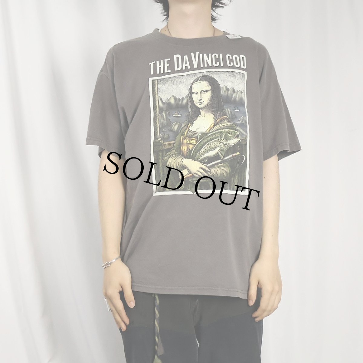 画像2: 2000's RAY TROLL "THE DAVINCI COD" アートパロディプリントTシャツ L (2)