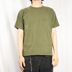 画像2: 90's GAP USA製 無地ポケットTシャツ KHAKI S (2)