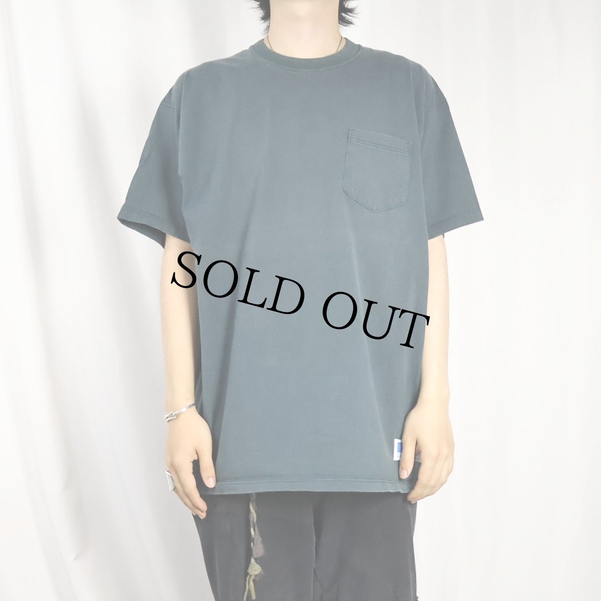 画像2: 80's RUSSELL ATHLETIC USA製 無地Tシャツ GREEN L (2)