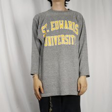 画像2: 90's RUSSELL ATHLETIC USA製 "ST.EDWARDS UNIVERSITY" プリント フットボールTシャツ L (2)