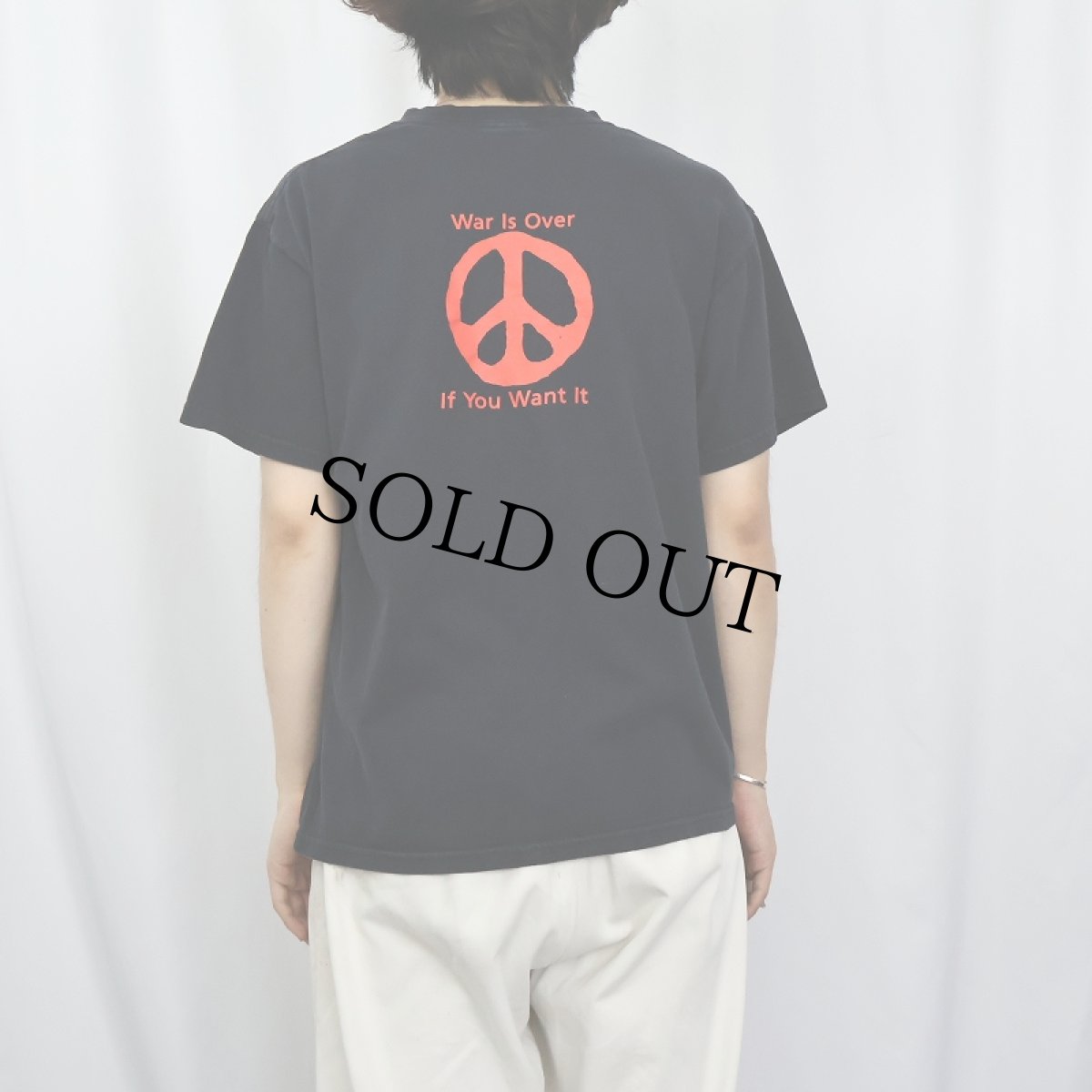 画像3: John Lennon "Imagine" ミュージシャンプリントTシャツ BLACK (3)