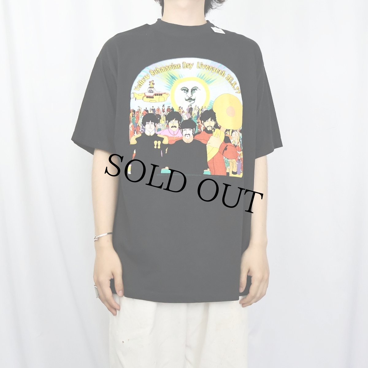 画像2: 90's THE BEATLES "Yellow Submarine Liverpool:30.8.99" ロックバンドプリントTシャツ BLACK XL (2)