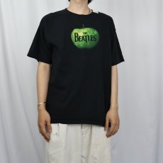 画像2: THE BEATLES "Apple Records" ロックバンドプリントTシャツ BLACK L (2)