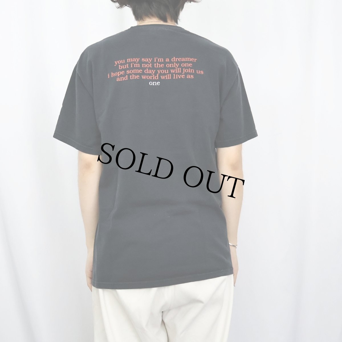 画像4: John Lennon "Imagine" ミュージシャンプリントTシャツ BLACK L (4)