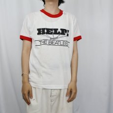 画像3: 80's THE BEATLES USA製 "HELP!" ロックバンドプリントリンガーTシャツ L (3)