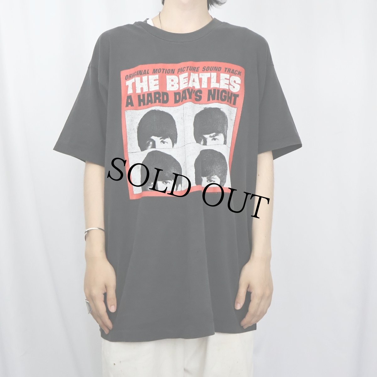 画像3: 90's THE BEATLES USA製 "A HARD DAY'S NIGHT" ロックバンドプリントTシャツ BLACK XL (3)