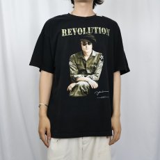画像2: 〜90's  JOHN LENNON "REVOLUTION" ミュージシャンTシャツ BLACK XL (2)