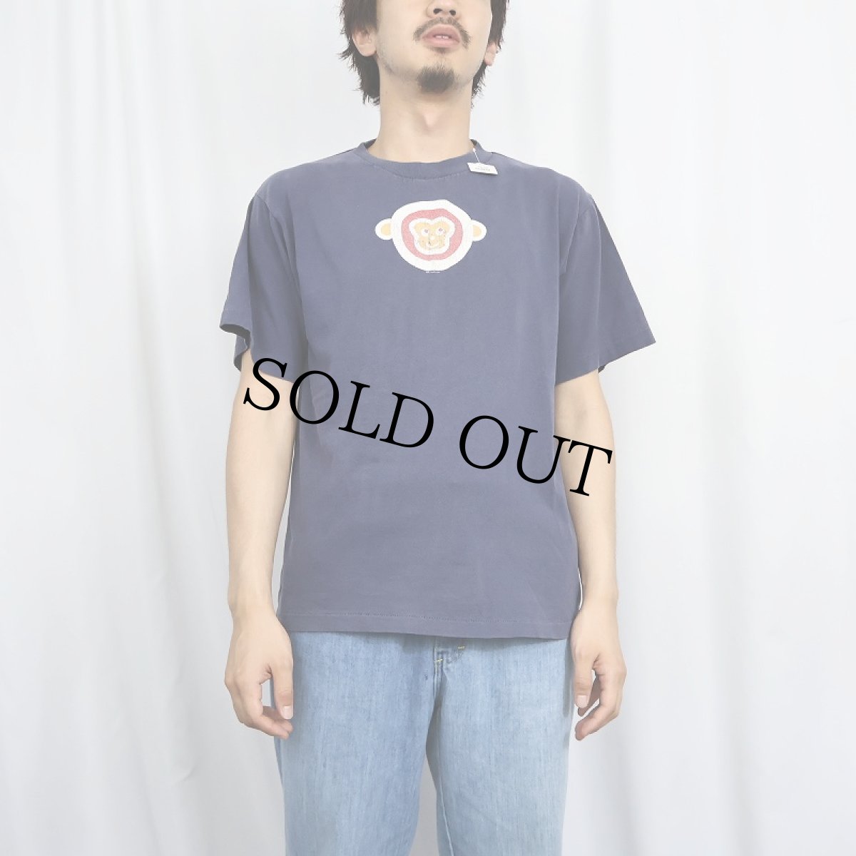 画像2: 90's halfmoon PRODUCTIONS プリントTシャツ NAVY M (2)
