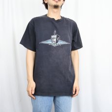 画像3: 90's UTILITY USA製 ロボットプリントTシャツ NAVY M (3)
