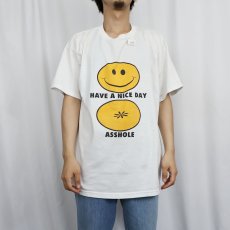 画像2: 2000's "HAVE A NICE DAY ASSOLE" スマイルプリントTシャツ XL (2)
