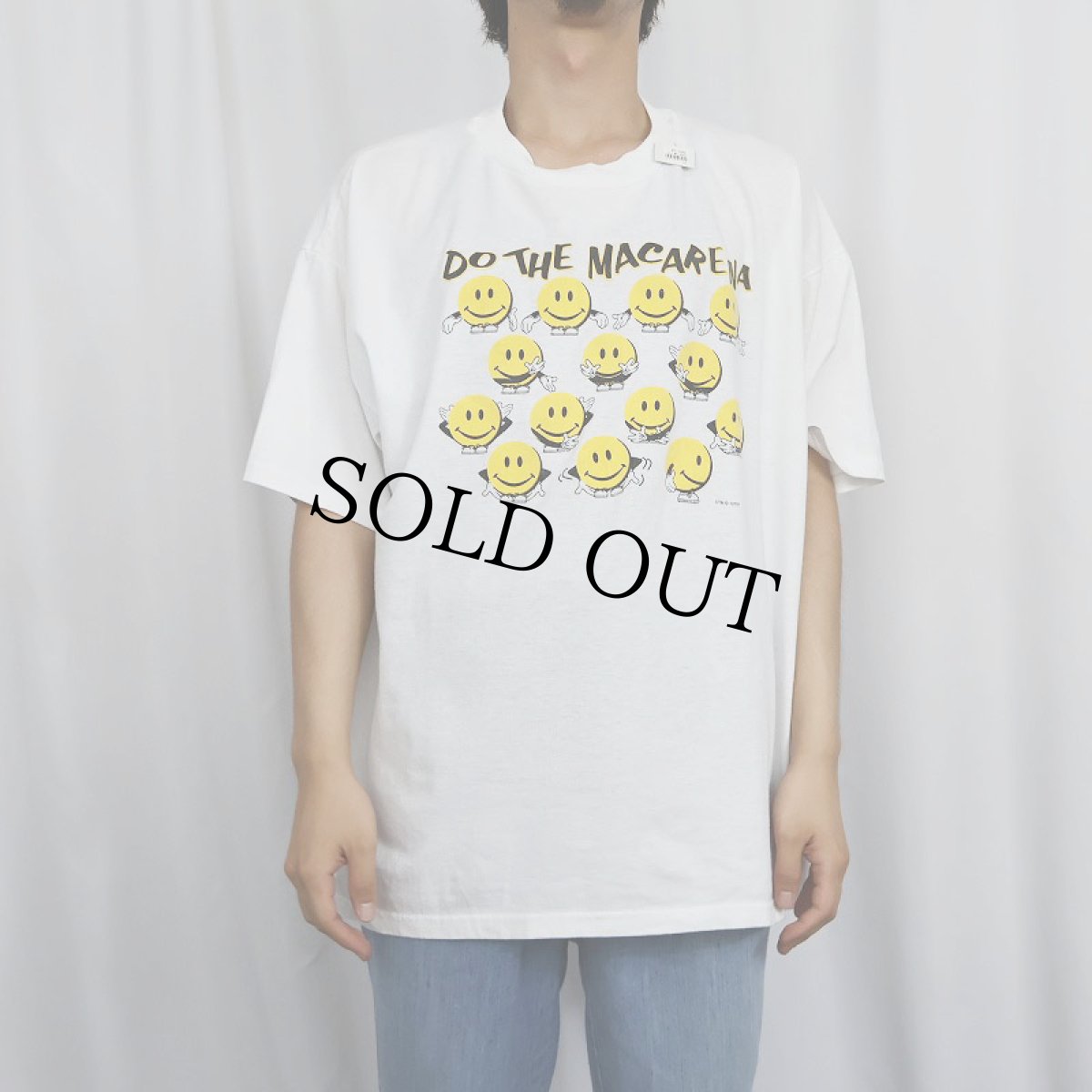 画像2: 90's "DO THE MACARENA" スマイルプリントTシャツ XL (2)