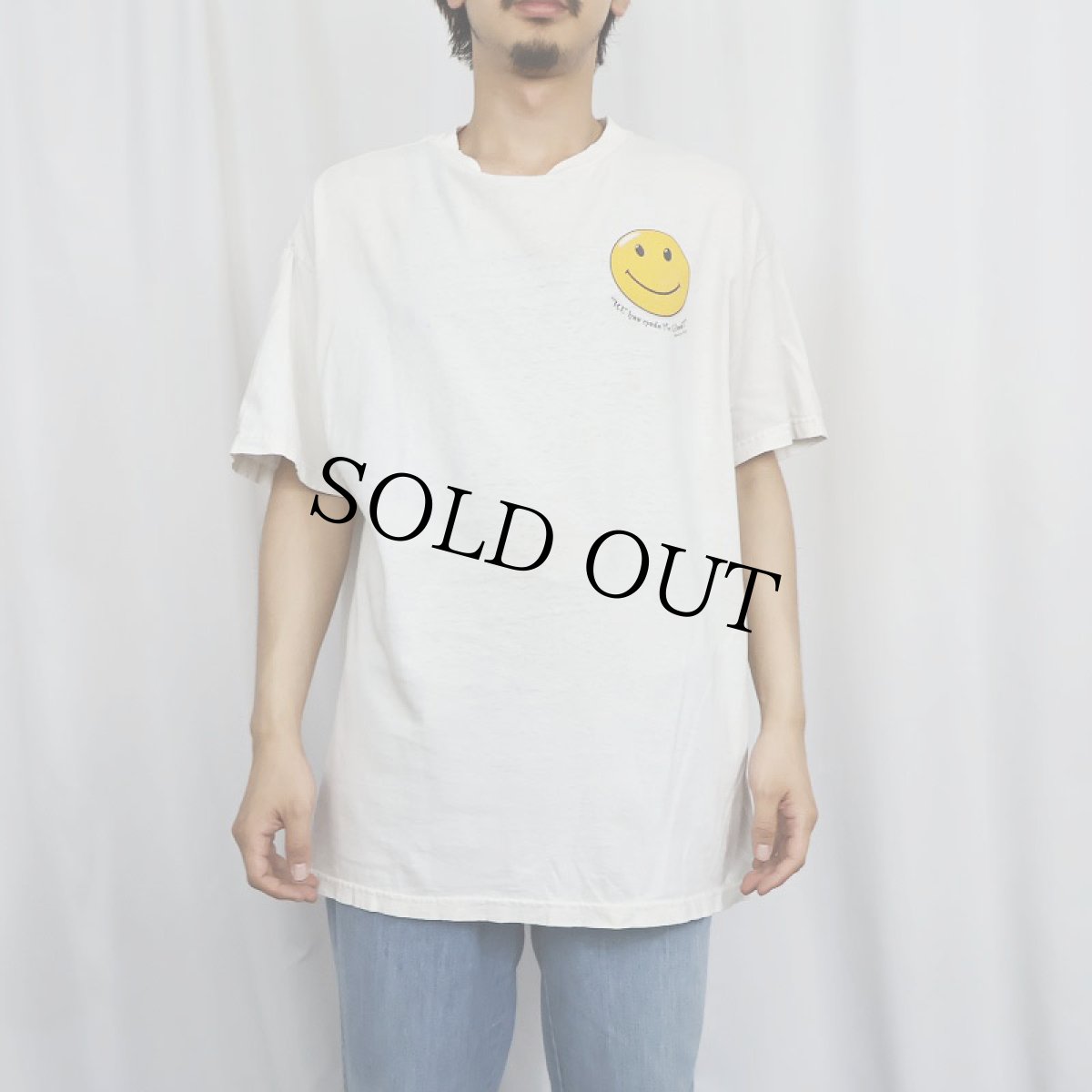 画像3: 90's "He has made me glad!" スマイルプリントTシャツ XL (3)