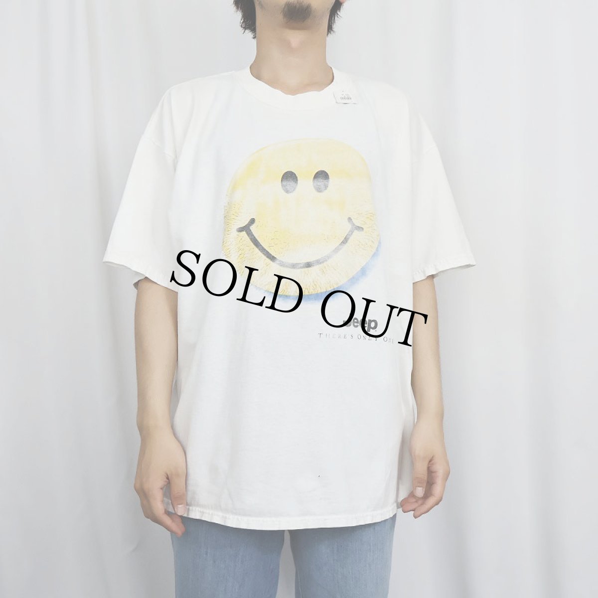 画像2: 90〜2000's Jeep スマイルプリントTシャツ XL (2)