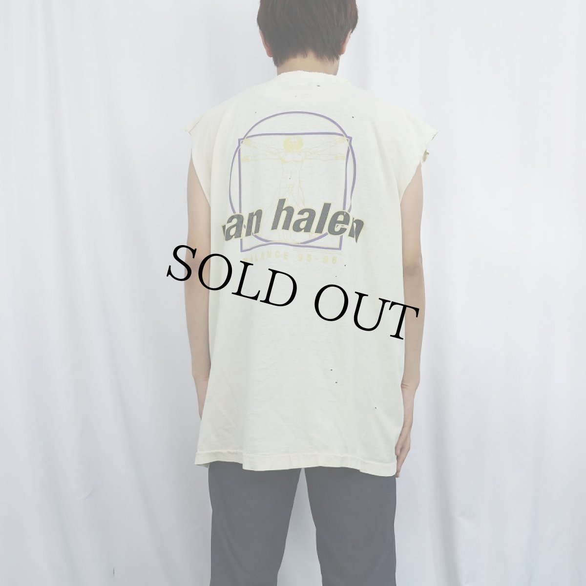 画像4: 90's VAN HALEN "BALANCE 95-96" ハードロックバンドプリントカットオフTシャツ XL (4)