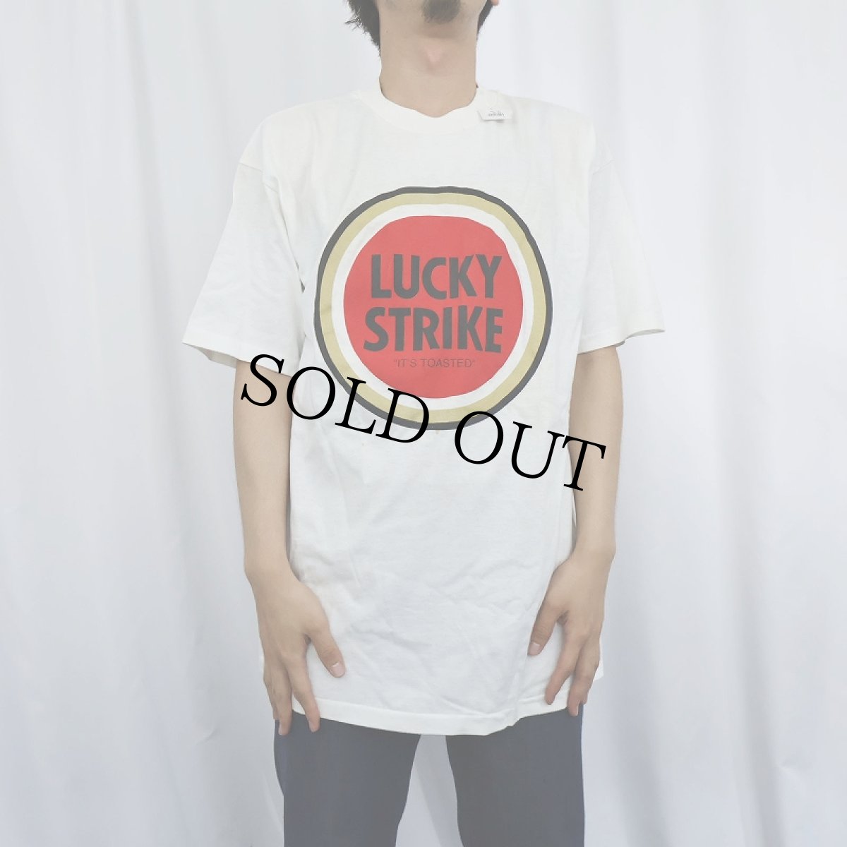 画像3: 90's LUCKY STRIKE USA製 たばこメーカー ロゴプリントTシャツ (3)