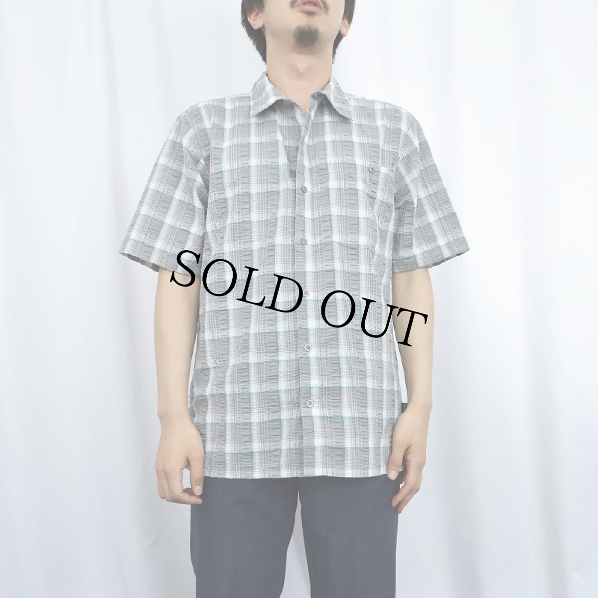 画像3: 2017SS Patagonia チェック柄 シアサッカーシャツ M (3)