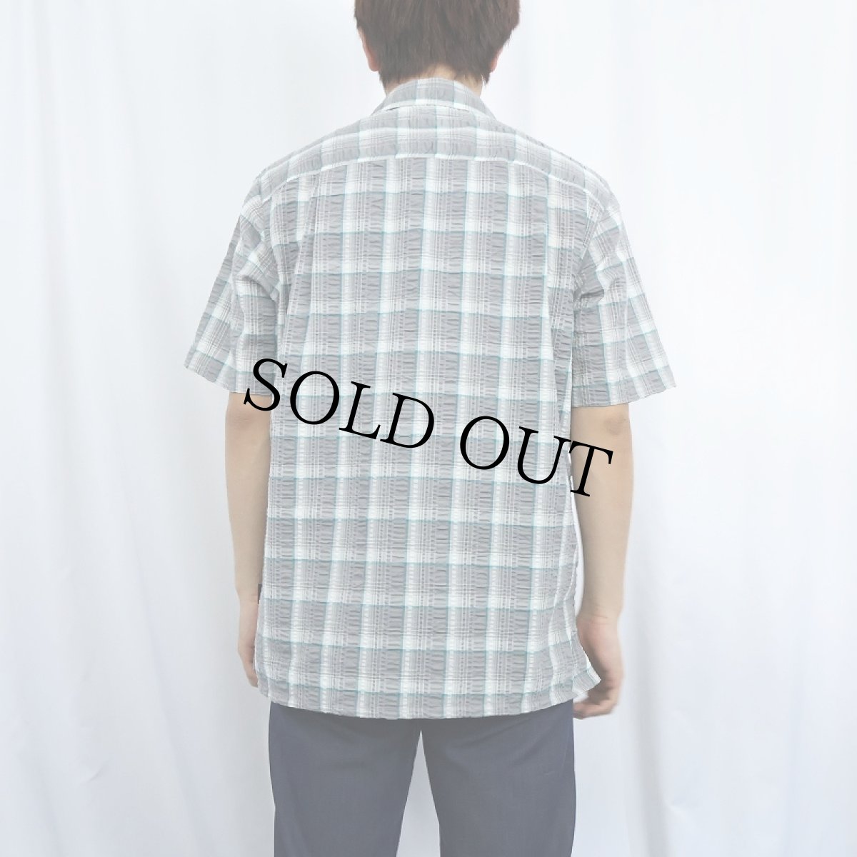 画像4: 2017SS Patagonia チェック柄 シアサッカーシャツ M (4)