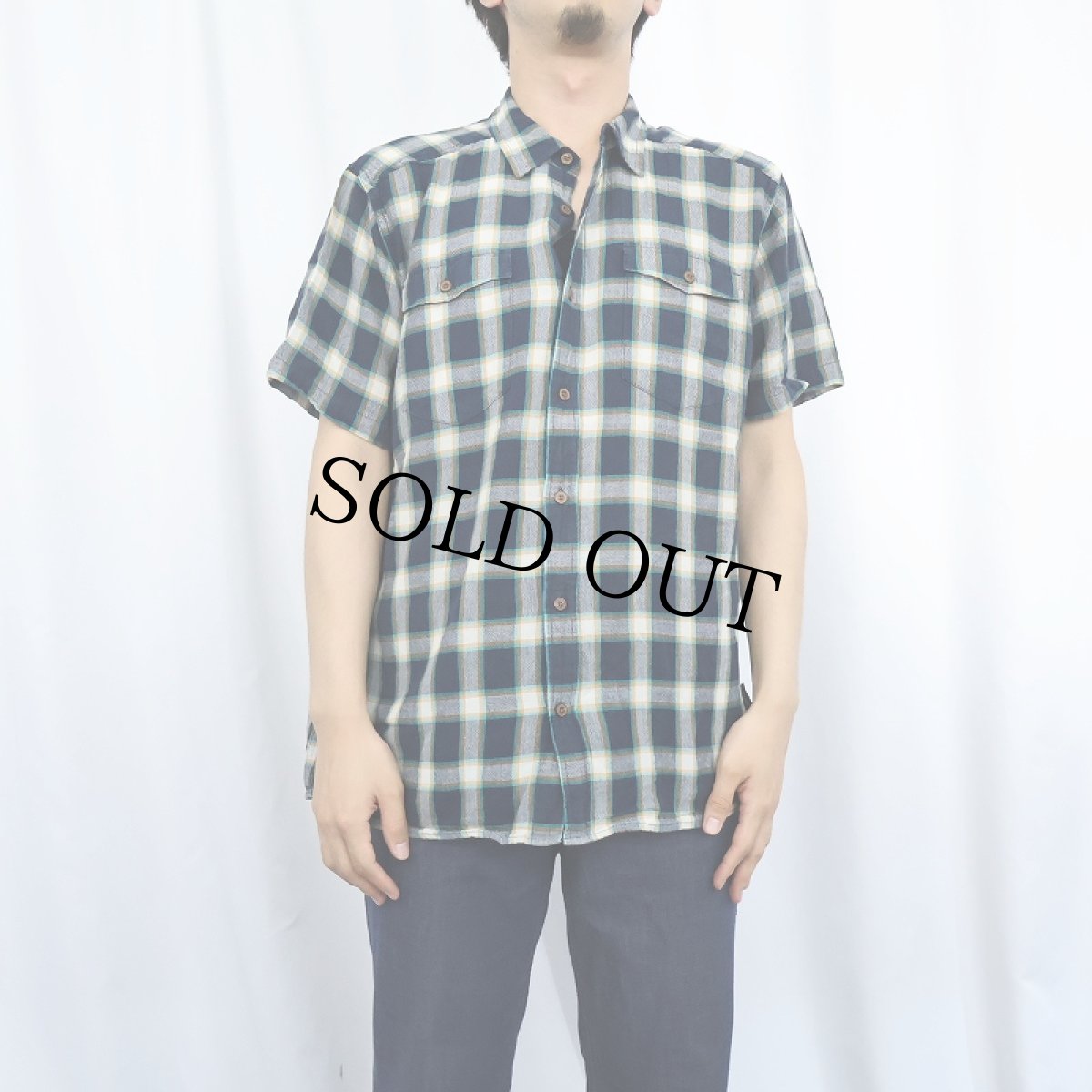 画像2: 2017SS Patagonia チェック柄 コットンシャツ L (2)