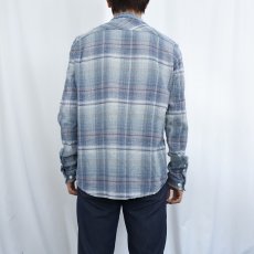 画像3: 2015SS Patagonia オンブレーチェック柄 "チリメン" コットンシャツ M (3)