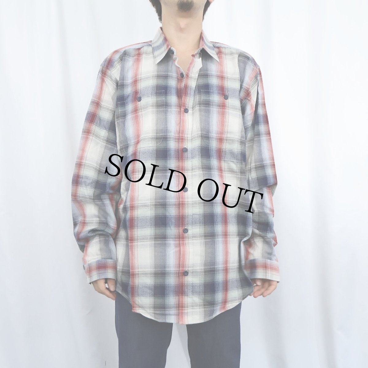 画像2: 2014AW Patagonia オンブレーチェック柄 コットンシャツ L (2)