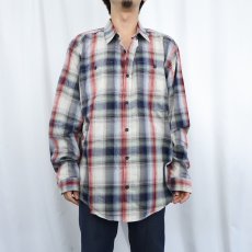 画像2: 2014AW Patagonia オンブレーチェック柄 コットンシャツ L (2)