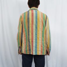 画像3: 70's〜 SHIRT WORKS SAN FRANCISCO マルチストライプ柄 コットンプルオーバーシャツ L (3)