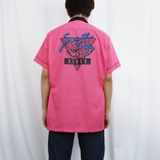 画像4: 80's Cruisin "South City Diner" プリントボーリングシャツ M (4)