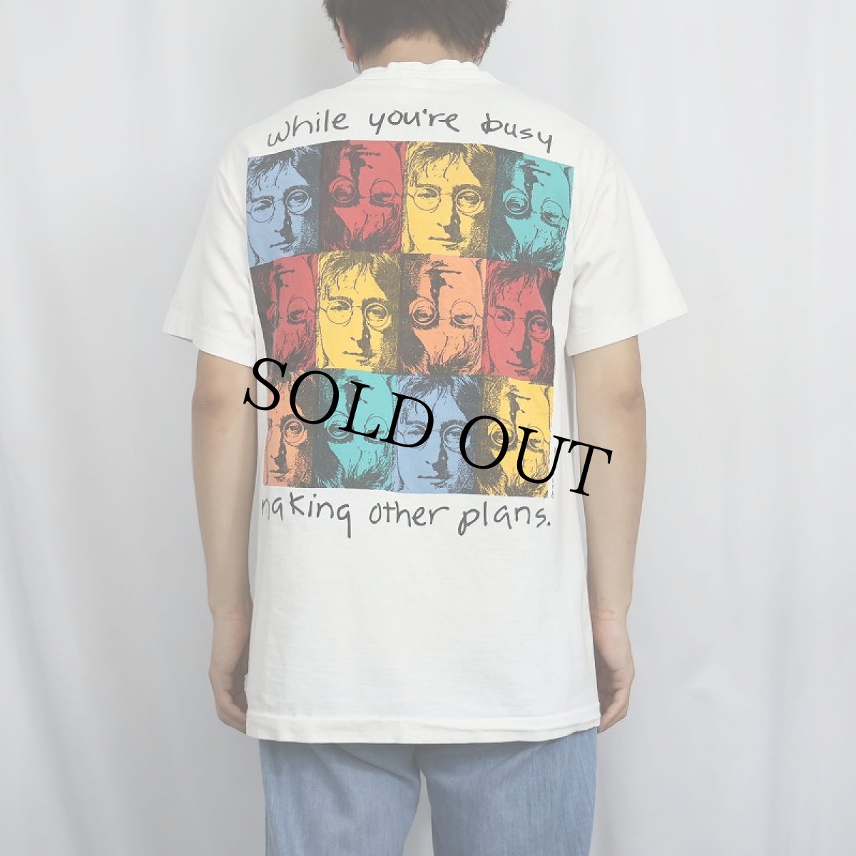 画像4: 90's JOHN LENNON "Life is what happens to you ..." ミュージシャン名言プリントTシャツ L (4)