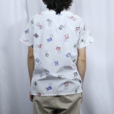 画像3: 40〜50's WEST INDIAN SEA ISLAND COTTON 切手柄 コットンオープンカラーシャツ  (3)