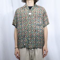 画像2: 60's ALOHA SHIRTS 総柄 レーヨンアロハシャツ M (2)