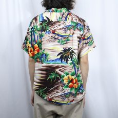 画像3: 50's PALI Hawaiian Styled オールオーバーパターン レーヨンアロハシャツ M (3)