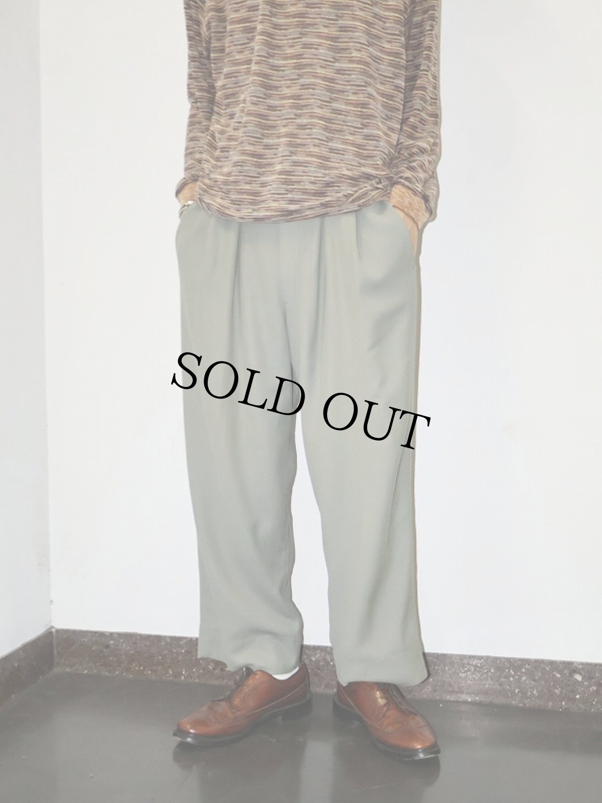 画像4: 80〜90's GIORGIO ARMANI ITALY製 2タック ピュアウールスラックス W35 (4)