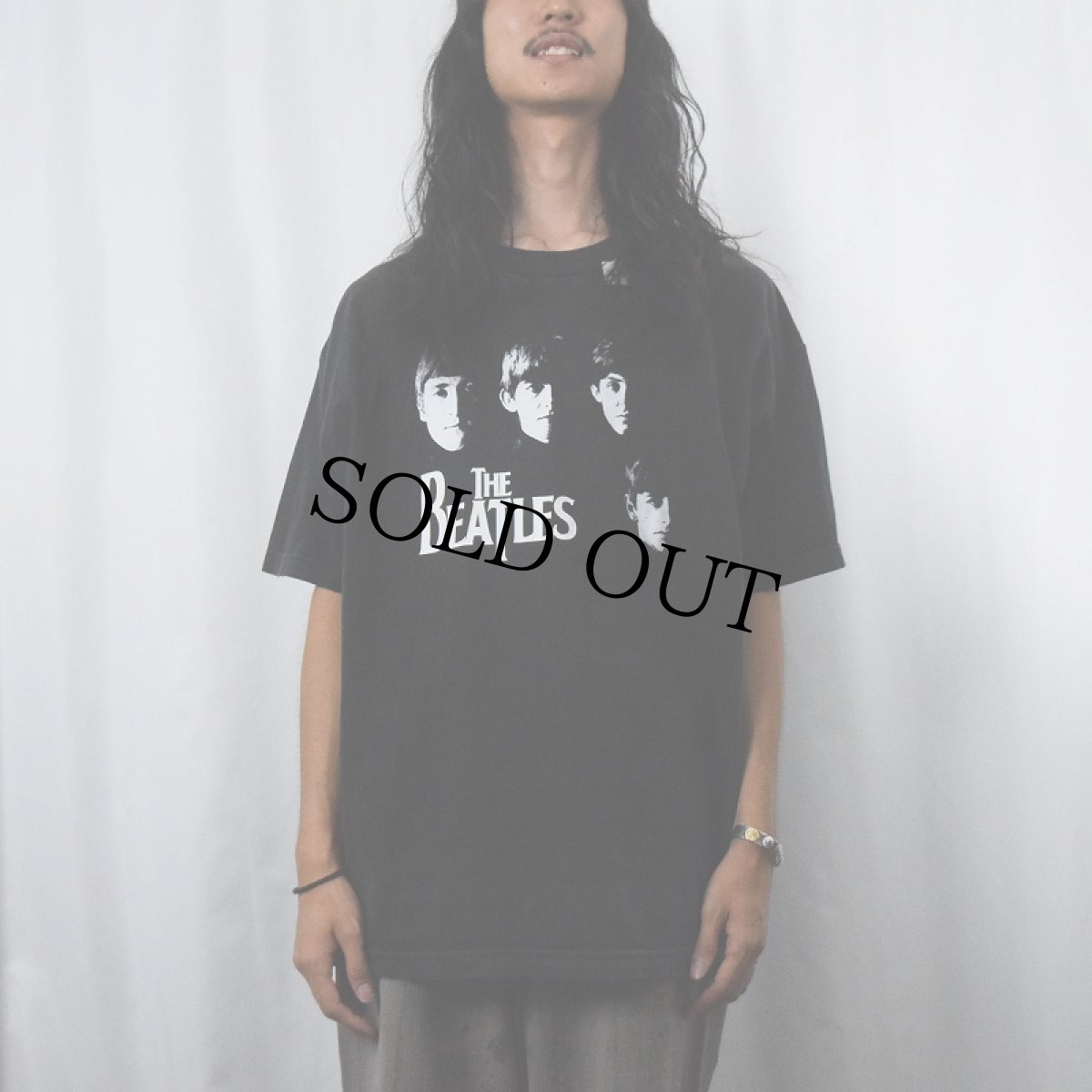 画像2: THE BEATLES ロックバンドプリントTシャツ BLACK  (2)