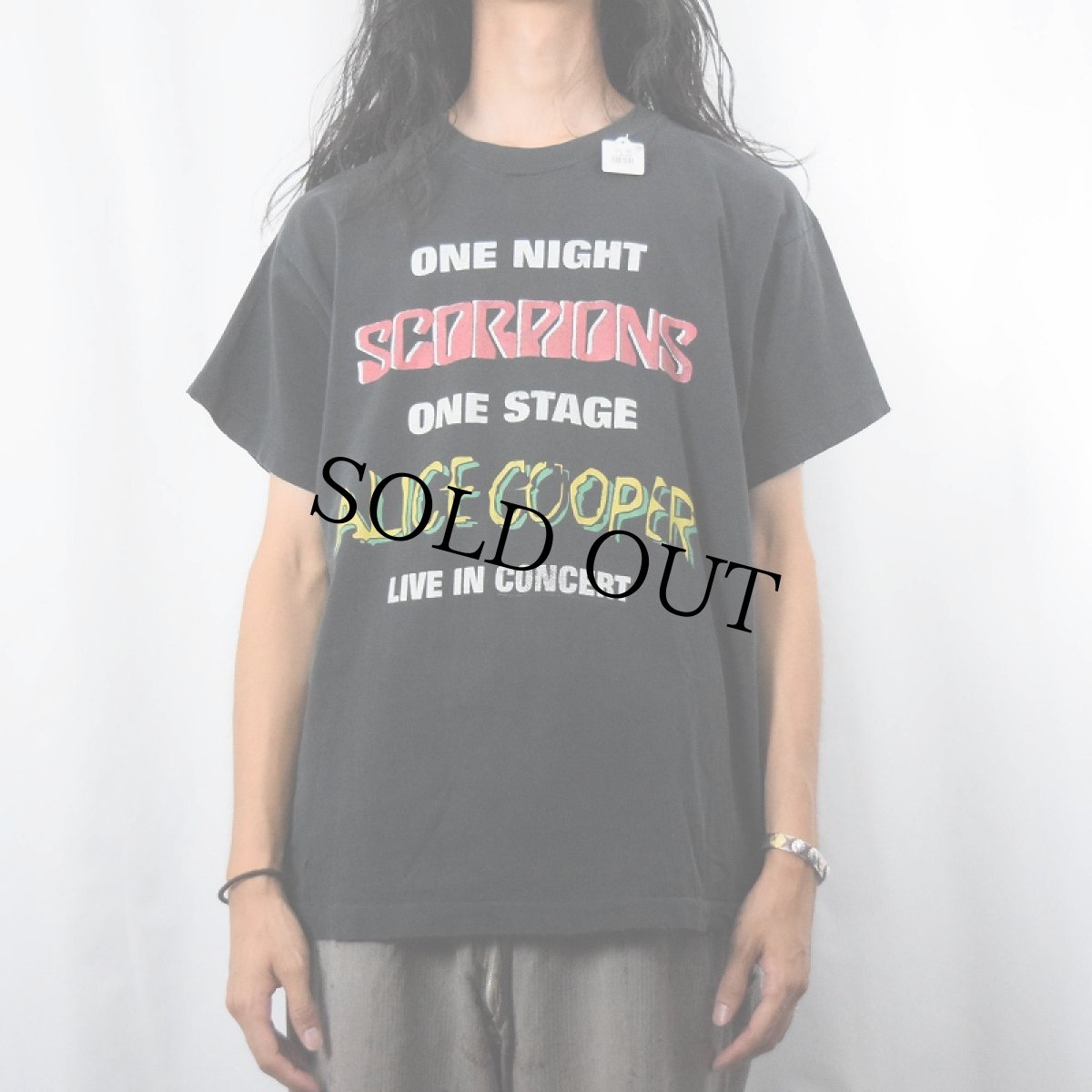 画像2: 90's SCORPIONS×ALLICE COOPER ツアーTシャツ BLACK (2)
