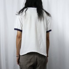 画像3: 90's the cotton exchange USA製 "YALE" チョコチン リンガーTシャツ NAVY L (3)