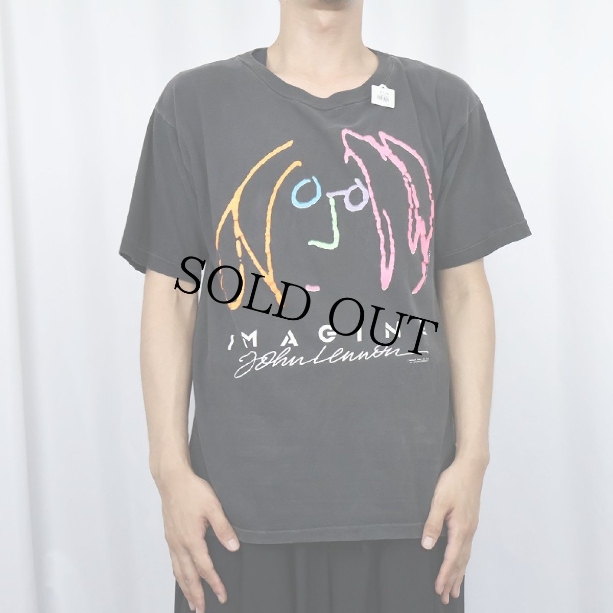 画像3: 80's JOHN LENNON USA製 "IMAGINE" ミュージシャンプリントTシャツ BLACK L (3)