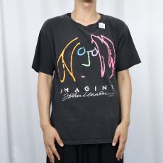 画像3: 80's JOHN LENNON USA製 "IMAGINE" ミュージシャンプリントTシャツ BLACK L (3)