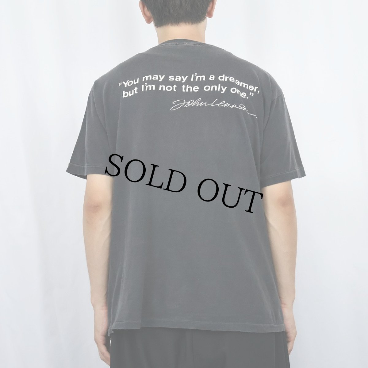 画像4: 80's JOHN LENNON USA製 "IMAGINE" ミュージシャンプリントTシャツ BLACK L (4)