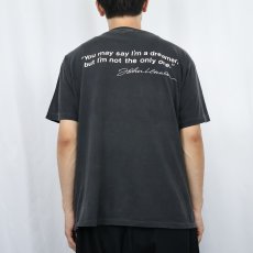画像4: 80's JOHN LENNON USA製 "IMAGINE" ミュージシャンプリントTシャツ BLACK L (4)