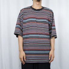画像2: Diversion マルチボーダー柄 ポケットTシャツ  (2)