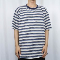 画像2: 90's UTILITY USA製 マルチボーダー柄 Tシャツ XL (2)
