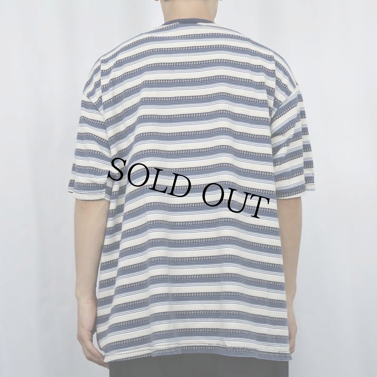 画像3: 90's UTILITY USA製 マルチボーダー柄 Tシャツ XL (3)