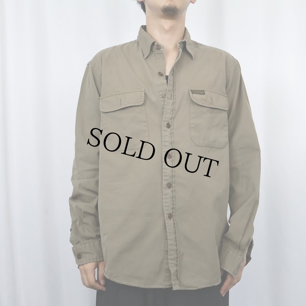 画像2: POLO Ralph Lauren コットンツイルワークシャツ L (2)