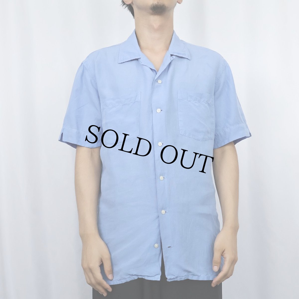 画像2: POLO Ralph Lauren リネン×シルク オープンカラーシャツ L (2)