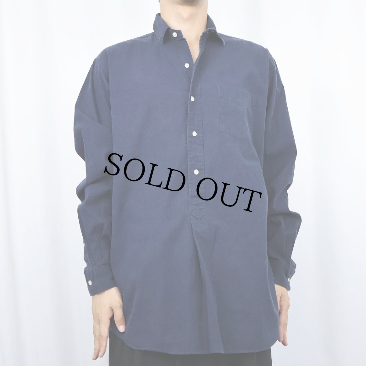 画像2: POLO Ralph Lauren "CAMBRIDGE" イストライプ柄 コットンプルオーバーシャツ NAVY M (2)