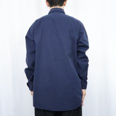 画像3: POLO Ralph Lauren "CAMBRIDGE" イストライプ柄 コットンプルオーバーシャツ NAVY M (3)