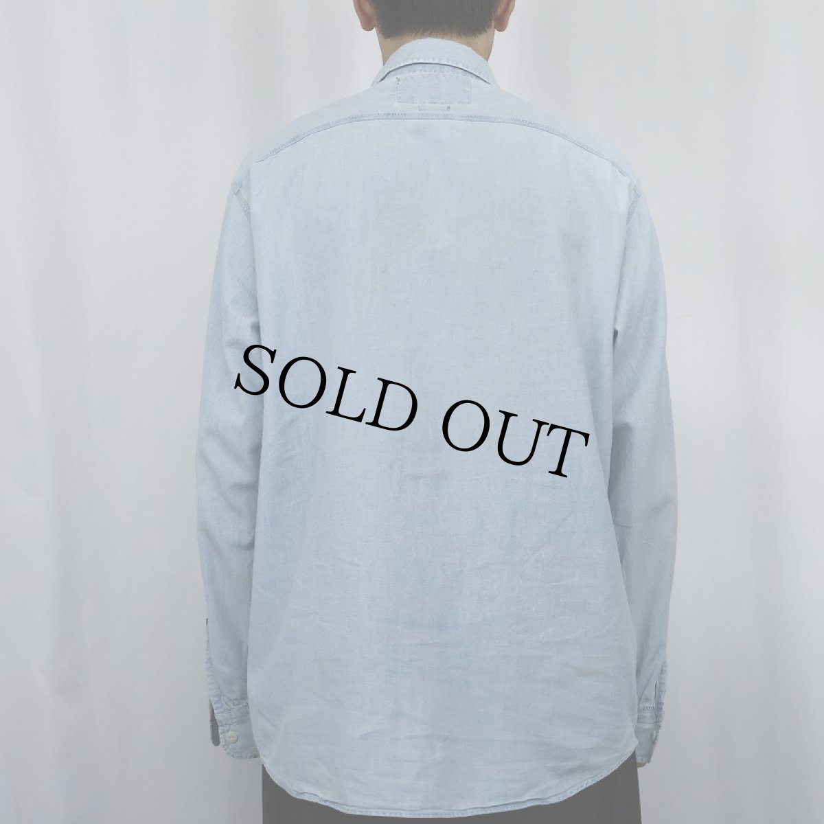 画像3: 90's POLO SPORT Ralph Lauren 猫目ボタン シャンブレーシャツ M (3)