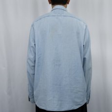 画像3: 90's POLO SPORT Ralph Lauren 猫目ボタン シャンブレーシャツ M (3)